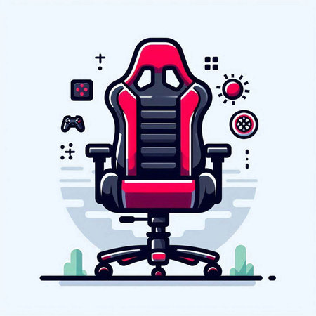 Vector illustration of office chair. Line art design for web and mobile.のイラスト素材