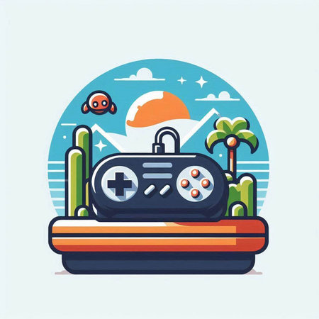 Gamepad vector illustration in flat design style. Video games concept.のイラスト素材