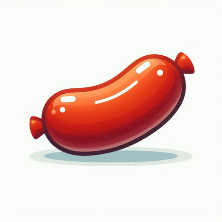 Sausage on a white background. Vector illustration of a sausage.のイラスト素材