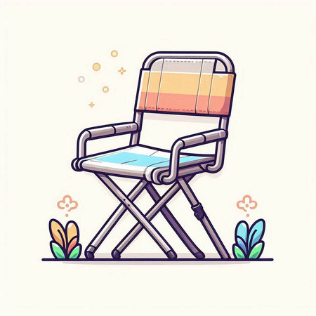 Illustration of a director's chair. Vector illustration in cartoon style.のイラスト素材