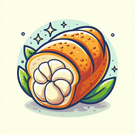 Illustration of a sushi roll on a white background, vector illustrationのイラスト素材