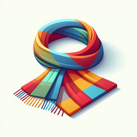 Colorful scarf on a white background. Vector illustration. Eps 10.のイラスト素材