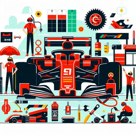 Vector illustration of auto repair service. Repairman, mechanic, mechanic.のイラスト素材