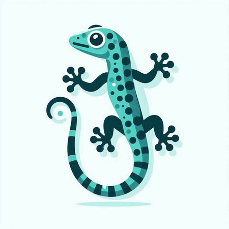 Gecko on a light background. Vector illustration in flat style.のイラスト素材