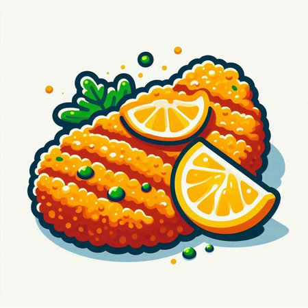 Illustration of a slice of lemon and orange on a white backgroundのイラスト素材