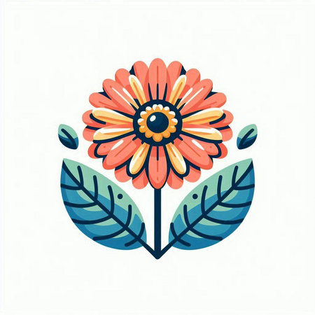 Flower icon isolated on white background. Hand drawn vector illustration.のイラスト素材