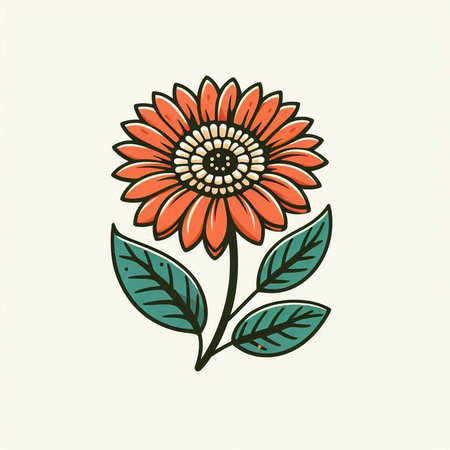 Flower icon. Hand drawn vector illustration. Tattoo design.のイラスト素材