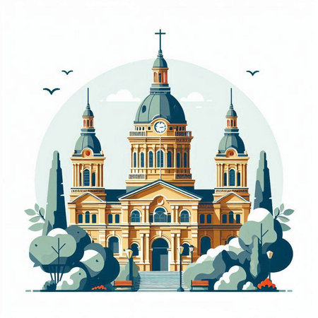 Vector illustration of St. Joseph's Church in Prague, Czech Republicのイラスト素材