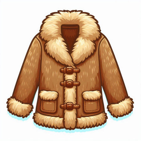 Vector illustration of a fur coat isolated on a white background. Cartoon style.のイラスト素材