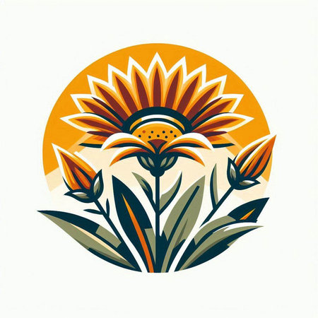 Sunflower vector illustration. Sunflower icon. Sunflower icon.のイラスト素材
