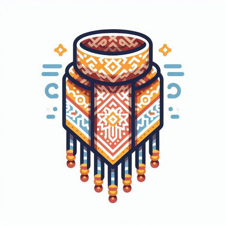 Ethnic boho style vector illustration. Tribal ethnic ornamental illustration.のイラスト素材