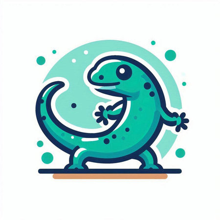 Cute cartoon lizard. Vector illustration. Isolated on white background.のイラスト素材