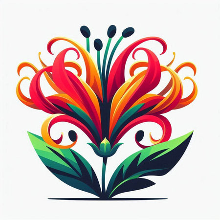 Colorful abstract flower on a white background. Vector illustration for your designのイラスト素材