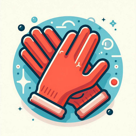 Glove icon in flat style. Hand protection symbol. Vector illustration.のイラスト素材