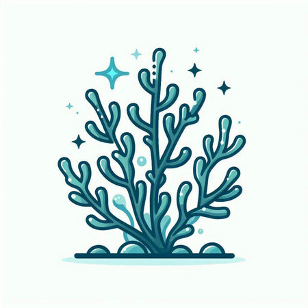 Coral vector illustration. Underwater plant. Marine life element.のイラスト素材