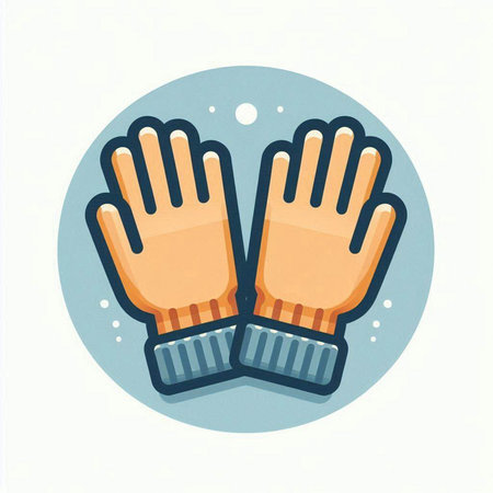 Pair of gloves in flat style. Vector illustration. Eps 10のイラスト素材