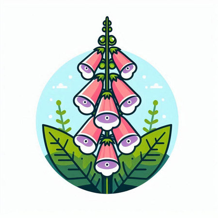 Digital foxglove icon. Vector illustration of digital foxglove.のイラスト素材