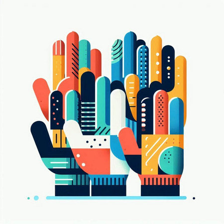 Colorful abstract hand drawn vector illustration in flat style. Vector illustration.のイラスト素材