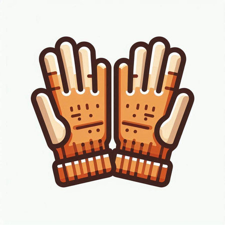 Winter gloves isolated on white background. Vector illustration in retro style.のイラスト素材