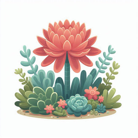 Flower in the garden. Vector illustration in a flat style.のイラスト素材