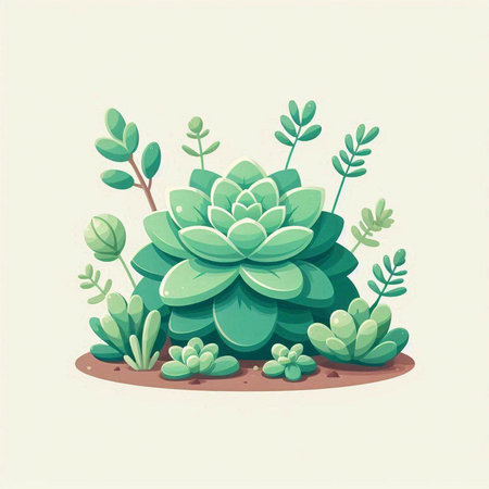 Succulent plant in flat style. Vector illustration for your designのイラスト素材