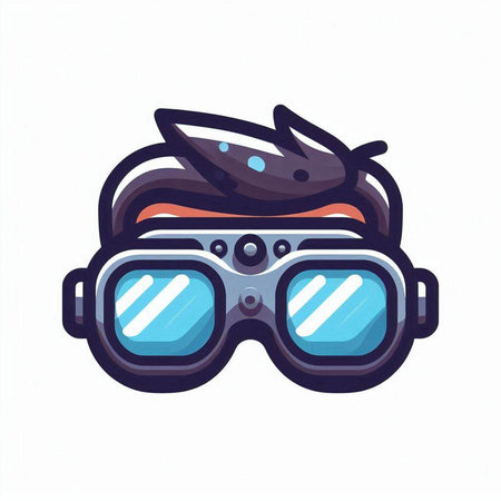 Ski goggles icon isolated on white background. Vector illustration in flat style.のイラスト素材