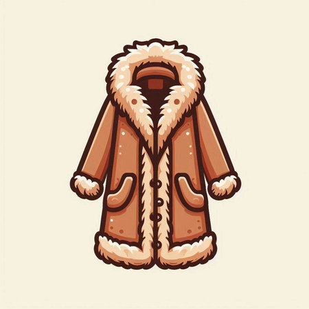 Vector illustration of a fur coat. Isolated on white background.のイラスト素材