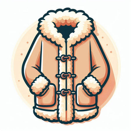 Illustration of a fur coat on a white background, vector illustrationのイラスト素材
