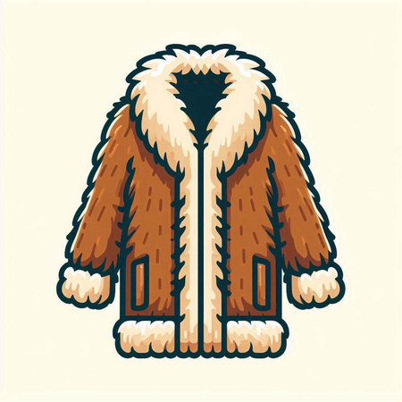 Fur coat vector illustration. Isolated on white background. Vector illustration.のイラスト素材