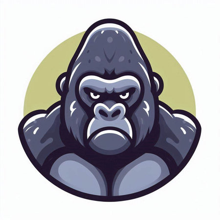 Gorilla head mascot. Vector illustration of a gorilla head mascot.のイラスト素材
