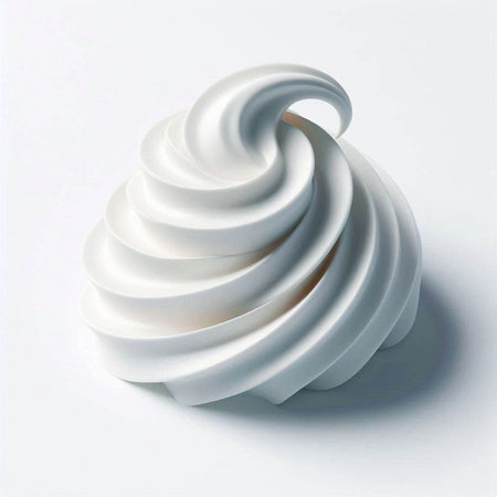 Whipped cream on a white background. 3d rendering. Computer digital drawing.のイラスト素材