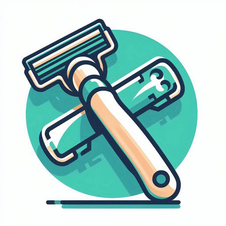 Razor blade icon. Vector illustration of a razor blade for shaving.のイラスト素材