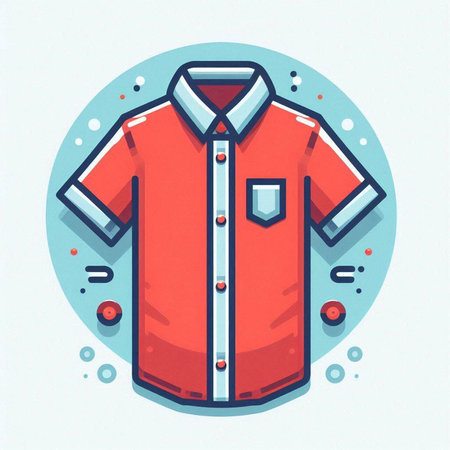 Men's shirt in a circle on a light background. Vector illustrationのイラスト素材