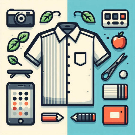 Flat line design modern vector illustration concept of men clothing and accessoriesのイラスト素材