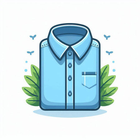 Blue shirt on a white background. Vector illustration in cartoon style.のイラスト素材