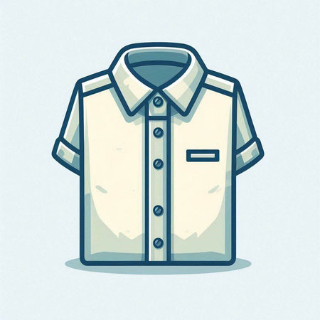 Illustration of a plain shirt on a light blue background - vectorのイラスト素材
