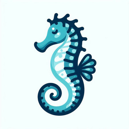 Seahorse isolated on white background. Hand drawn vector illustration.のイラスト素材