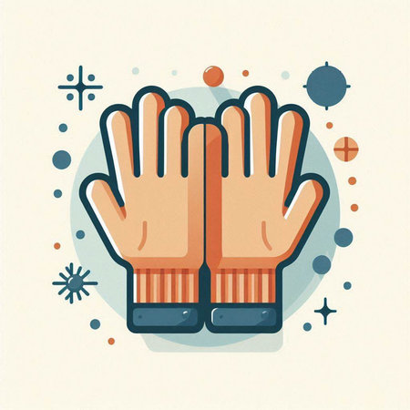 Gloves for winter sports. Vector illustration in a flat style.のイラスト素材