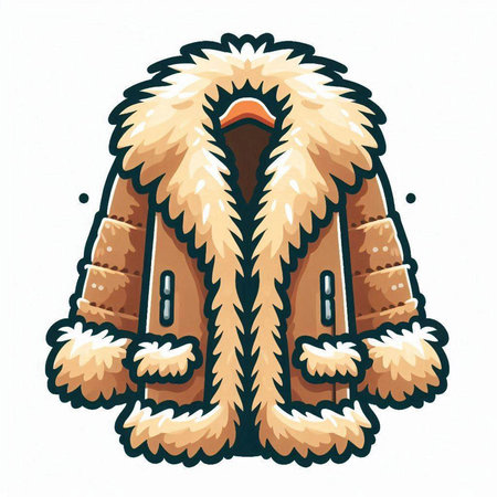 Vector illustration of a fur coat. Isolated on white background.のイラスト素材