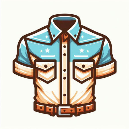 Vector illustration of a men's shirt isolated on a white background.のイラスト素材