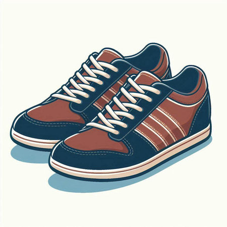 Sneakers isolated on white background. Vector illustration in retro style.のイラスト素材