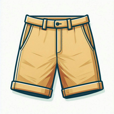 Men's summer shorts isolated on white background. Vector illustration in retro style.のイラスト素材