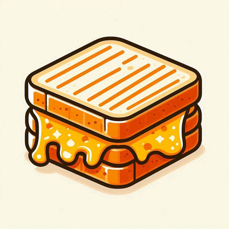 Sandwich with butter and honey. Vector illustration of a sandwich.のイラスト素材