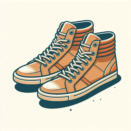 Sneakers. Vector illustration of a pair of mens shoes.のイラスト素材