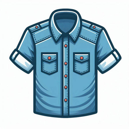 Denim shirt isolated on white background. Vector illustration. Eps 10.のイラスト素材