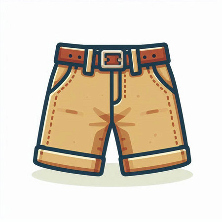 Men's shorts isolated on a white background. Vector illustration in cartoon style.のイラスト素材