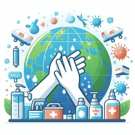 Coronavirus prevention concept. Global pandemic. Vector illustrationのイラスト素材