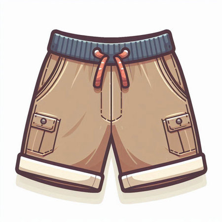 Men's shorts on a white background. Vector illustration in cartoon style.のイラスト素材