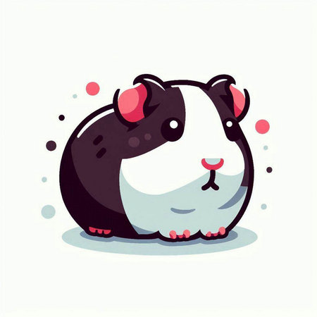 Cute guinea pig vector illustration. Cute cartoon guinea pig.のイラスト素材