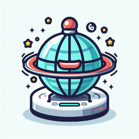 Vector illustration of a globe on a scale. Cartoon flat style.のイラスト素材